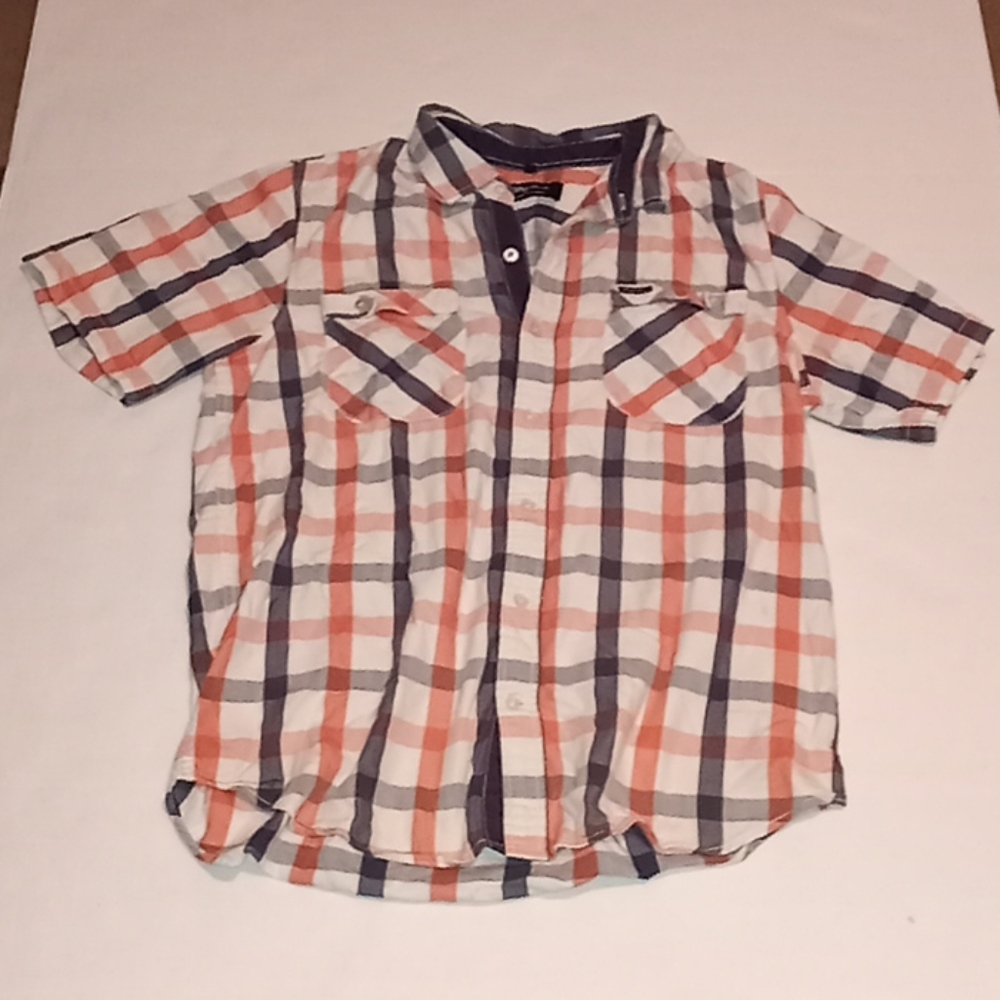 LNG Wovens Plaid Button Down Short Sleeve Shirt